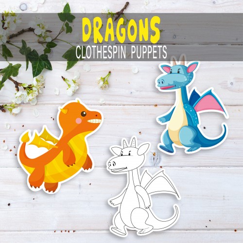 Dragon Clothespin Puppets